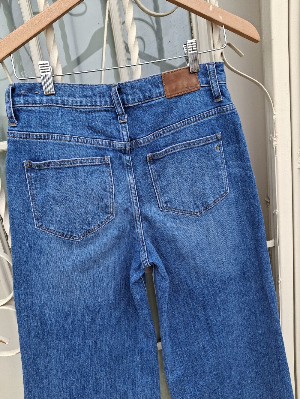 Madewell G7204 Bainbridge Wide-Leg Crop Blue Denim Jeans   Women Size 27 - Picture 7 of 16